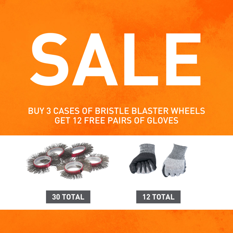 Purchase 3 packs of bristle blaster belts, get 12 free pairs of gloves