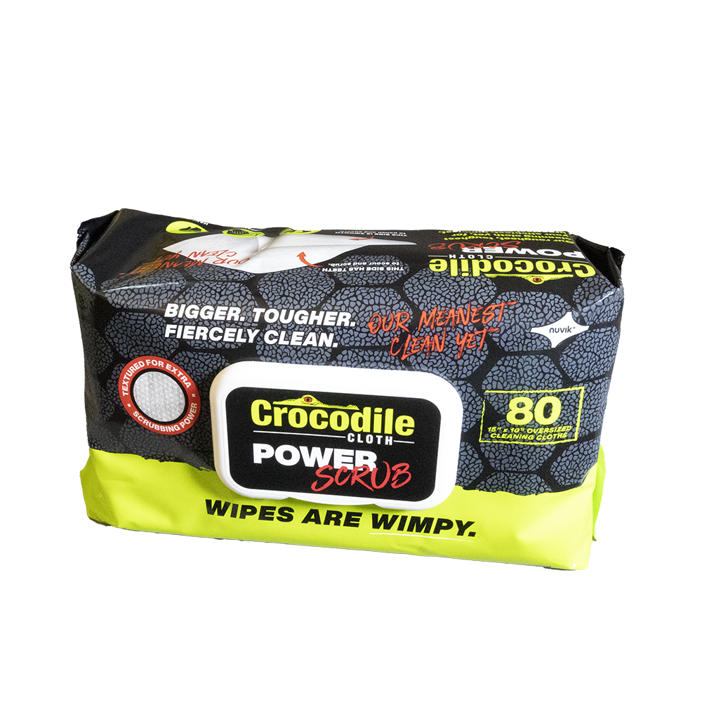 Crocodile Cloth Cleaning Wipes: Pre-Moistened, 80 Sheet/Pack - Pack Type, 15.0000 Long, 10.0000 Wide, White | Part #6500