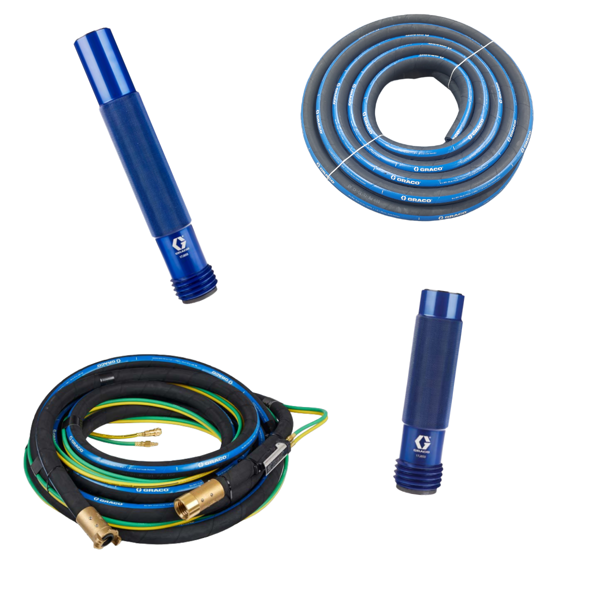 Various Graco EcoQuip Blast Hoses and Nozzles